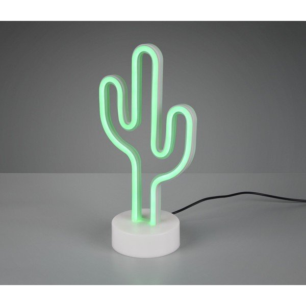 Balta LED galda lampa (augstums 29 cm) Cactus – Reality-image-1