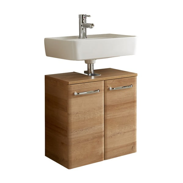 Dabīga toņa piekarams skapītis bez izlietnes ar ozolkoka imitāciju 53x60 cm Quickset 318 – Pelipal-image-2