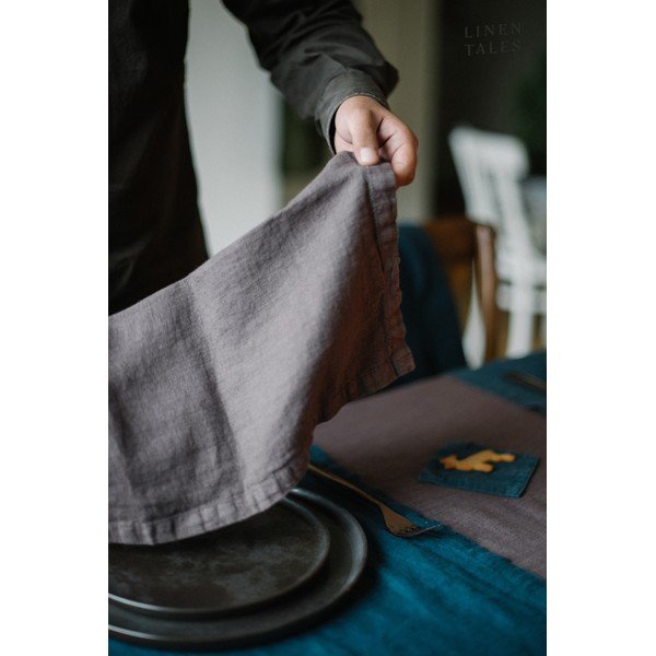 2 tumši pelēku lina salvešu komplekts Linen Tales-image-2