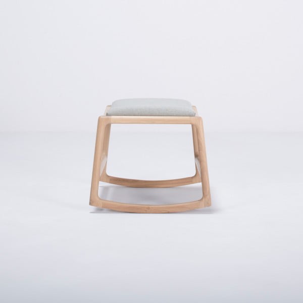 Kāju soliņš ar ozolkoka konstrukciju un zili pelēku sēdekli Gazzda Dedo-image-1