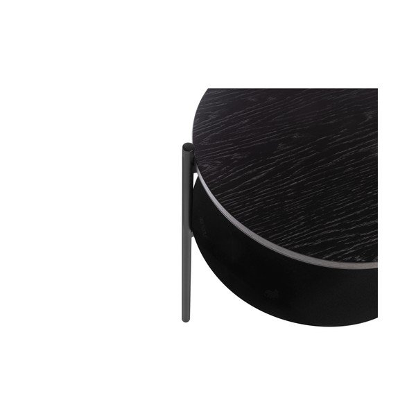 Melns naktsskapītis ar ozolkoka imitācijas galda virsmu Tu – noo.ma-image-4