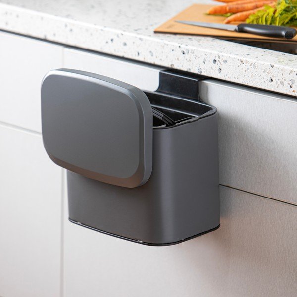 Tumši pelēks kompostējamo atkritumu konteiners 4 l Essentials – Ladelle-image-2