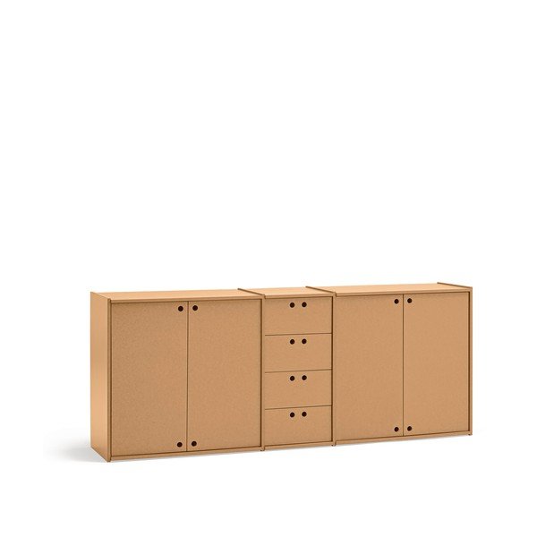 Dabīga toņa kumode 197x80x40 cm Wally – Teulat