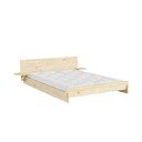 Gaiša dabīga toņa priedes masīvkoka divvietīga gulta ar redelēm 180x200 cm Latch – Karup