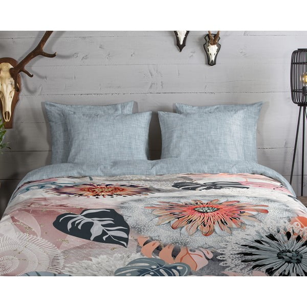 Pelēka vienguļamā flaneļa gultas veļa 140x200 cm Ralvira – HIP-image-2