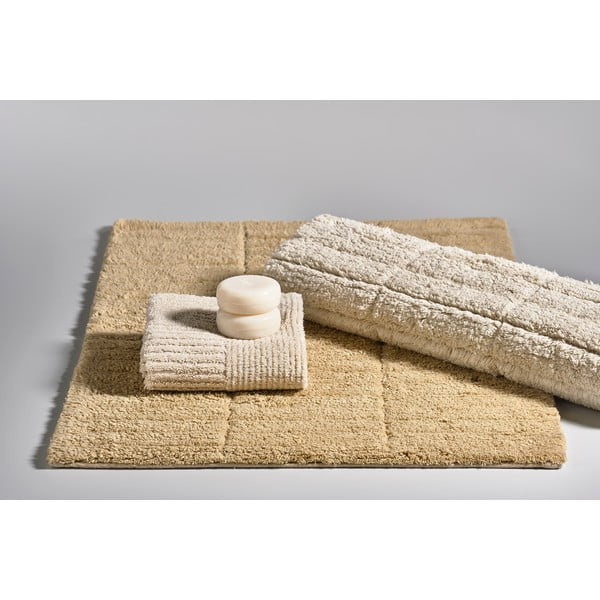 Tumši bēšs kokvilnas vannasistabas paklājs Zone Tiles, 80 x 50 cm-image-1