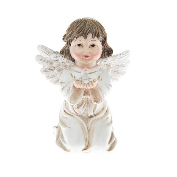 Balta eņģeļa statuete ar grāmatu Dakls, augstums 10,5 cm