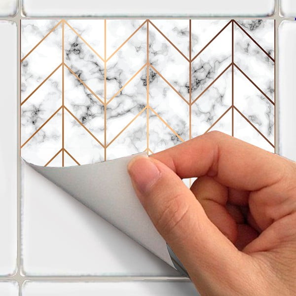 Flīžu uzlīmes (9 gab.) 20x20 cm Marble – Ambiance-image-1