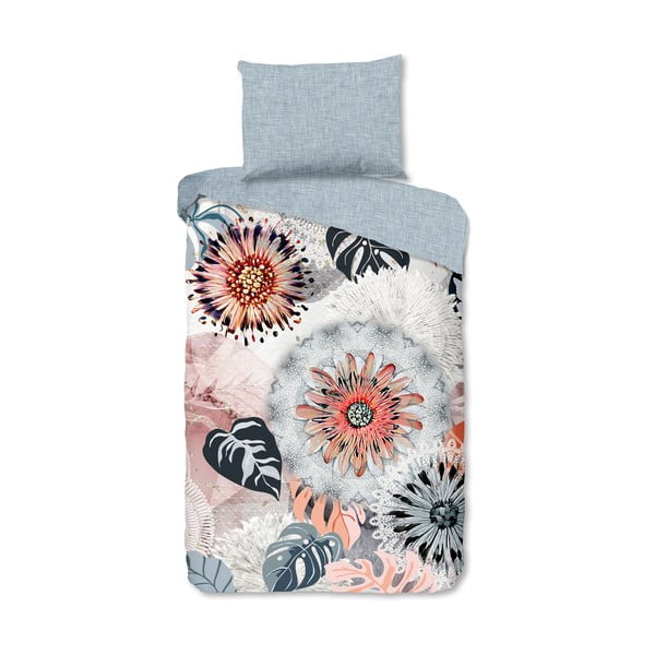 Pelēka vienguļamā flaneļa gultas veļa 140x200 cm Ralvira – HIP