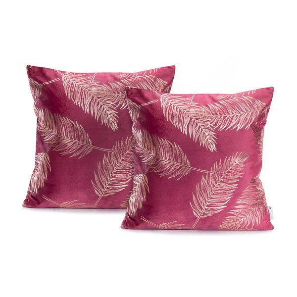 Spilvendrānas (2 gab.) 45x45 cm Gold Leaves – DecoKing-image-1