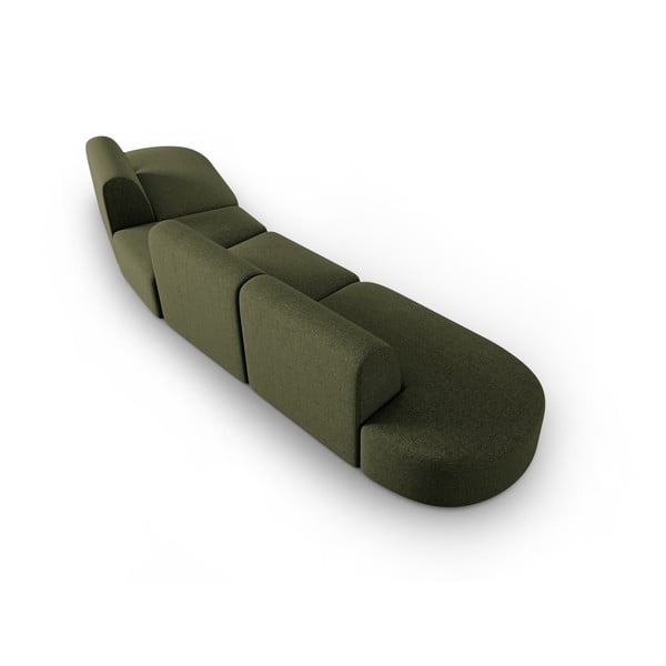 Zaļš dīvāns no šenila auduma ar labo stūri 428 cm Paolo – Milo Casa-image-3