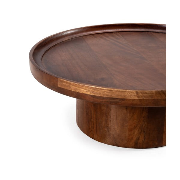 Tumši brūns mango masīvkoka apaļš žurnālgaldiņš 80x80 cm Giselle – MOME-image-2