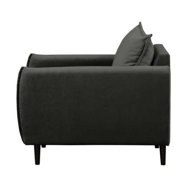 Tumši pelēks samta atpūtas krēsls Juli – Ropez-image-2