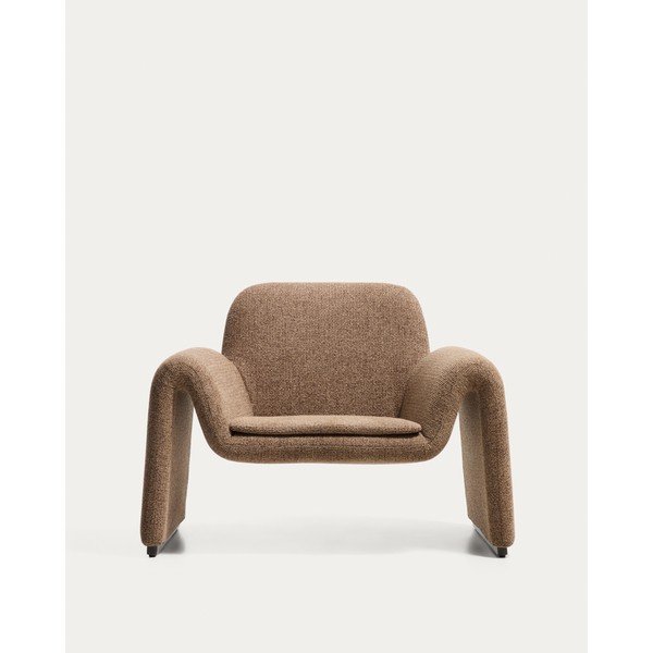 Brūns atpūtas krēsls no šenila auduma Melvia – Kave Home-image-1