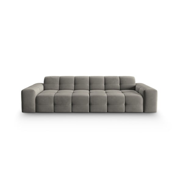 Pelēks samta dīvāns 255 cm Kendal – Micadoni Home