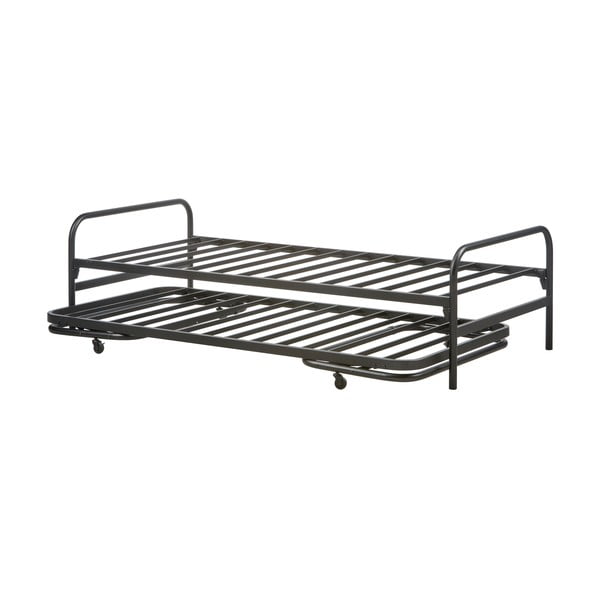 Melna vienvietīga gulta ar redelēm 90x200 cm Lucy – WOOOD