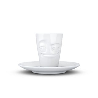 Balta porcelāna espreso tase ar apakštasīti 58products, tilpums 80 ml