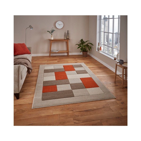 Bēšs un oranžs paklājs Think Rugs Matrix, 60 x 120 cm-image-3