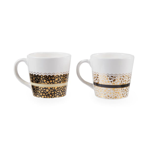 Baltas/zelta krāsas māla krūzes (2 gab.) 300 ml London – Premier Housewares-image-2