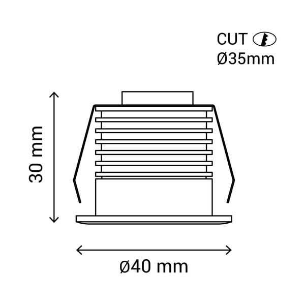 Melnbalta LED prožektora tipa lampa ø 4 cm – SULION-image-3