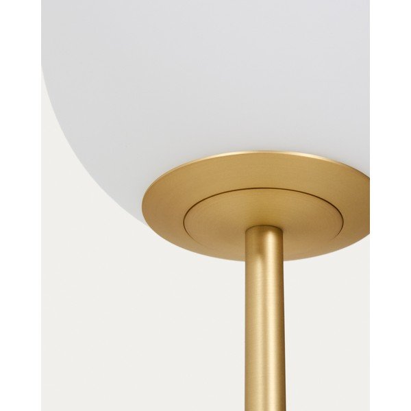Balta/zelta krāsas stāvlampa ar stikla abažūru (augstums 155 cm) Brisia – Kave Home-image-3