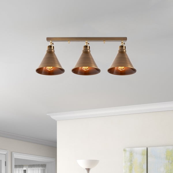 Bronzas krāsas griestu lampa ar metāla abažūru ø 20 cm Tramino – Opviq lights-image-1