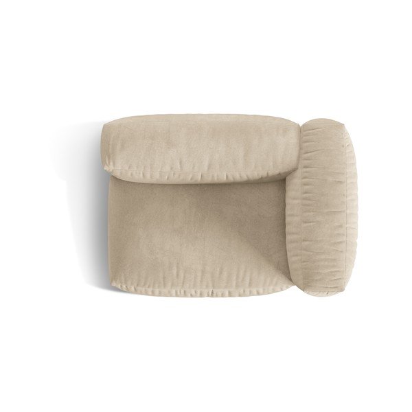 Bēša samta modulārā dīvāna daļa (ar labo stūri) Martina – Micadoni -image-3