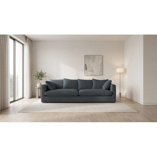 Pelēks velveta dīvāns 266 cm Comfy – Scandic-image-4