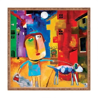 Koka dekoratīva servēšanas paplāte The Walk, 40 x 40 cm
