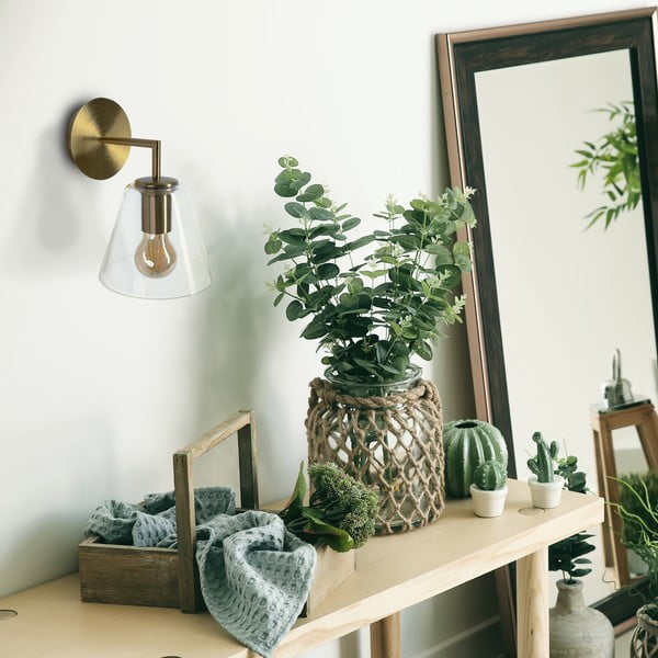 Sienas lampa bronzas krāsā SULION Gasby, ø 16 cm-image-2