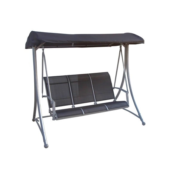 Melnas/pelēkas metāla dārza šūpoles Hollywood – Rojaplast