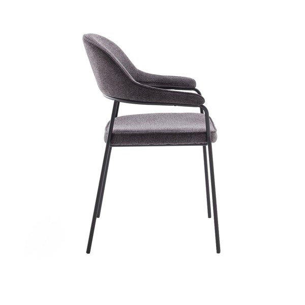 Tumši pelēks pusdienu krēsls ar roku balstiem Kindersley – Unique Furniture-image-2