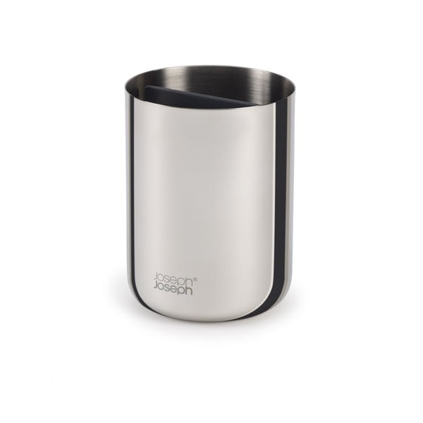 Spīdīgas sudraba krāsas nerūsējošā tērauda trauks zobu birstei EasyStore Luxe – Joseph Joseph-image-4