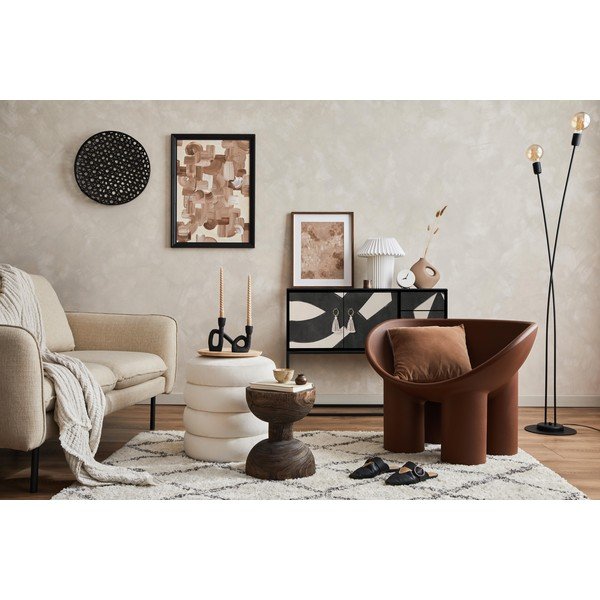 Melna/bēša zema kumode 113x92 cm Freya – Really Nice Things-image-4