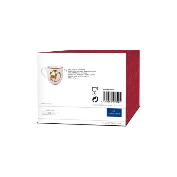 Balta porcelāna krūze ar Ziemassvētku motīvu Villeroy & Boch Santa un briedis-image-4