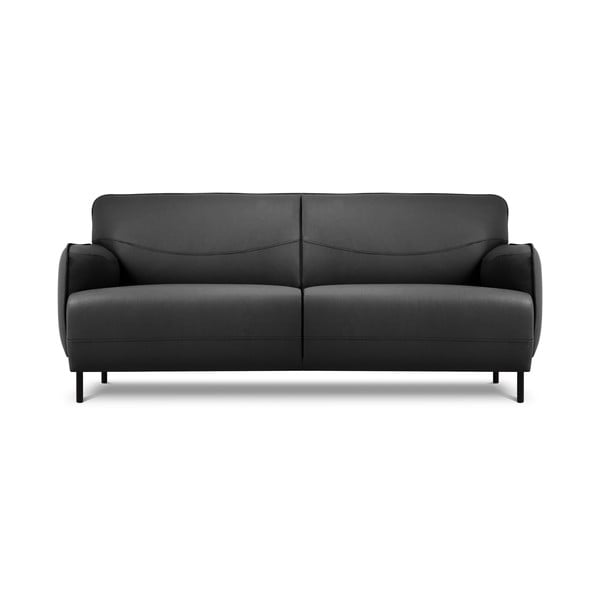 Tumši pelēks ādas dīvāns Windsor & Co Sofas Neso, 175 x 90 cm