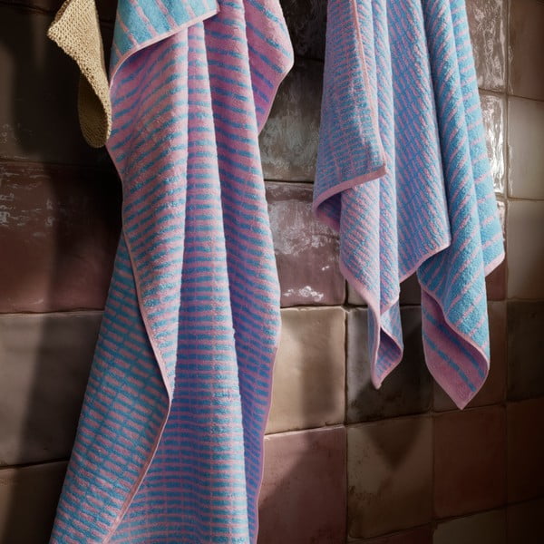 Zils/rozā frotē dvielis no bambusa maisījuma 50x100 cm Nuance – JUNA-image-3