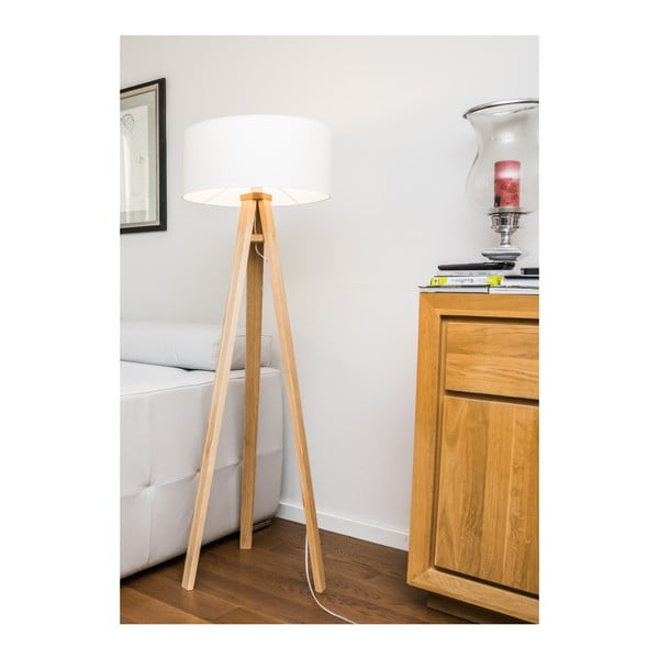 Stāvlampa ar baltu abažūru un caurspīdīgu kabeli Ragaba Wanda-image-3