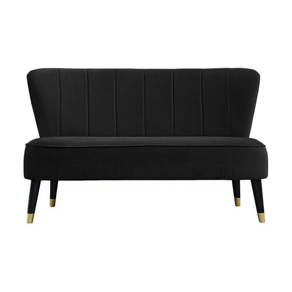Melns dīvāns ar zelta detaļām JohnsonStyle Lagos French Velvet