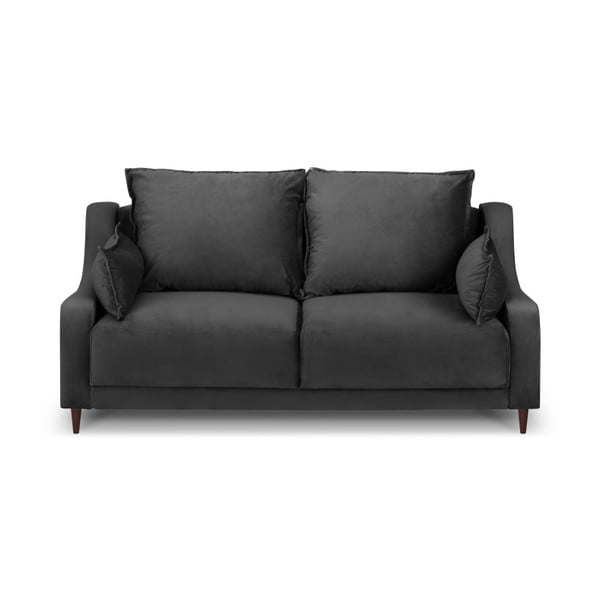 Tumši pelēks samta dīvāns Mazzini Sofas Freesia, 150 cm