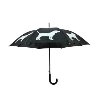 Melnibalts lietussargs ar atstarojošiem elementiem Esschert Design Dog
