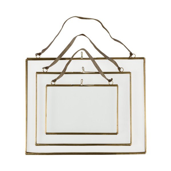 Zelta krāsas metāla piekarināms foto rāmis 15x10 cm – Rex London-image-3