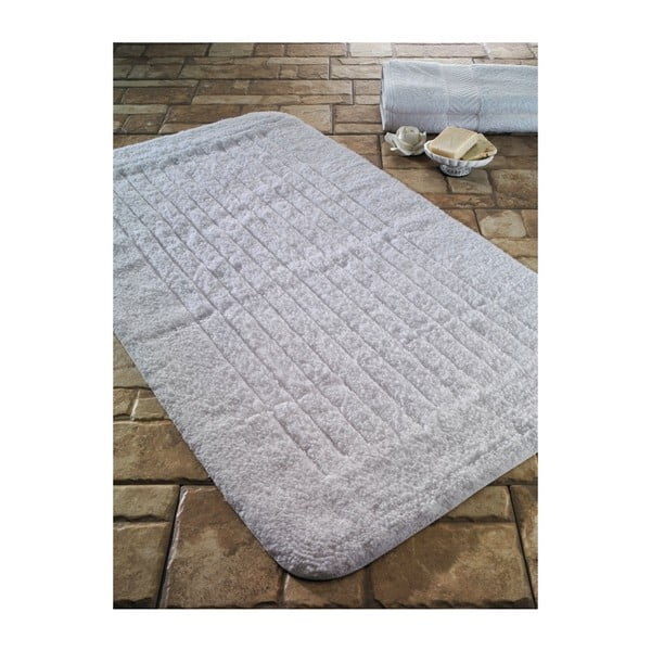Balts kokvilnas vannas paklājs Confetti Bathmats Cotton Stripe, 60 x 100 cm