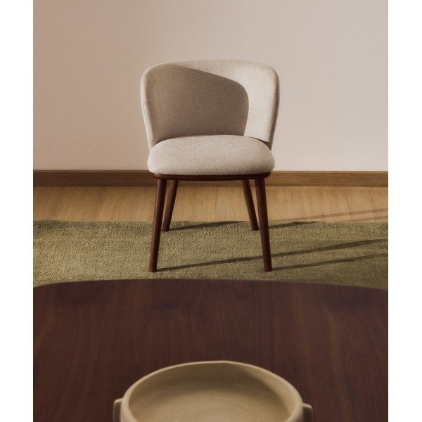 Bēšs polsterēts ēdamistabas krēsls Ciselia – Kave Home-image-1