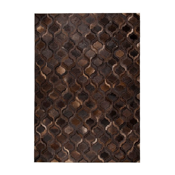 Tumši brūns ar rokām darināts Dutchbone Bawang paklājs, 170 x 240 cm