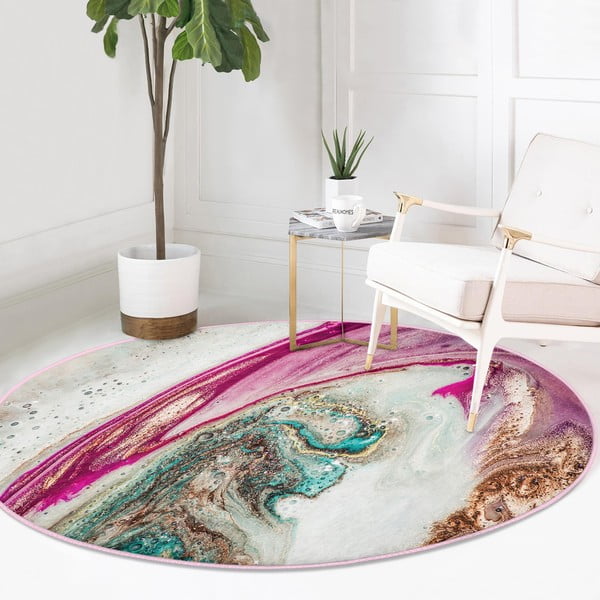 Mazgājams robotu putekļu sūcējiem piemērots apaļš paklājs ø 120 cm Comfort – Mila Home-image-2