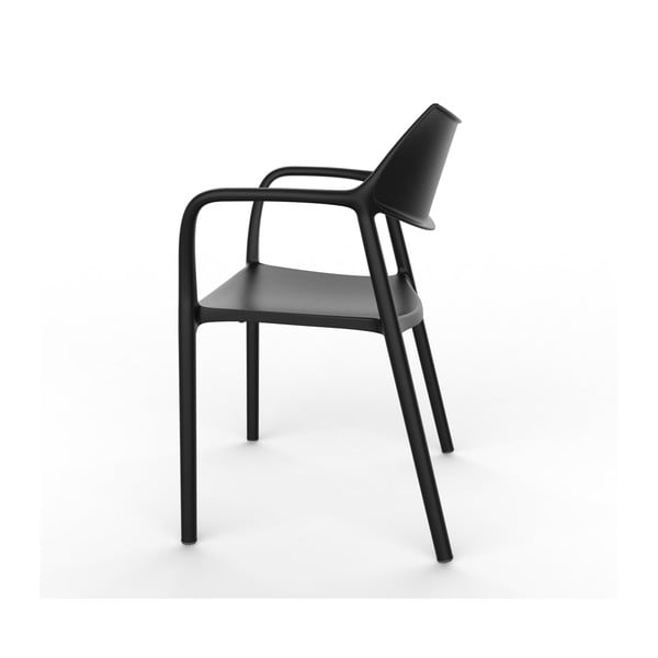 2 melnu dārza krēslu komplekts ar roku balstiem Resol Splash