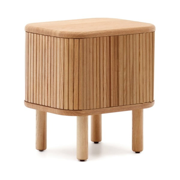 Dabīga toņa naktsskapītis ar oškoka imitāciju Mailen – Kave Home