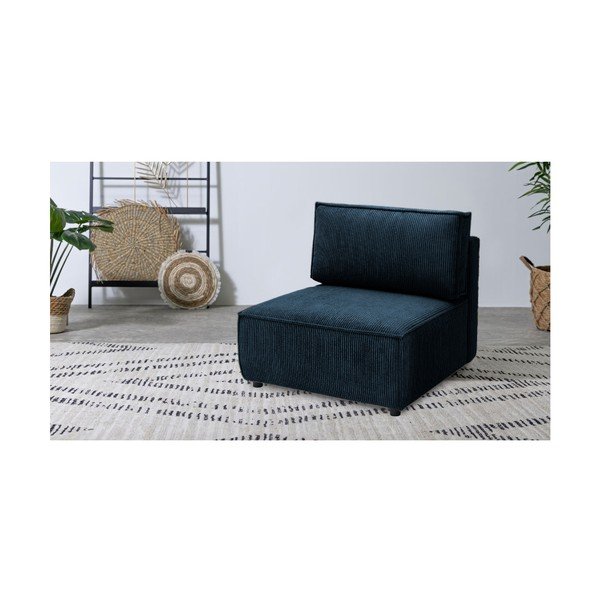 Tumši zils velveta modulārais dīvāns (vidējā moduļa) Nihad modular – Bobochic Paris-image-1