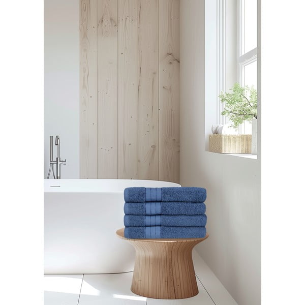 Zili frotē kokvilnas dvieļi (4 gab.) 50x100 cm – Good Morning-image-3